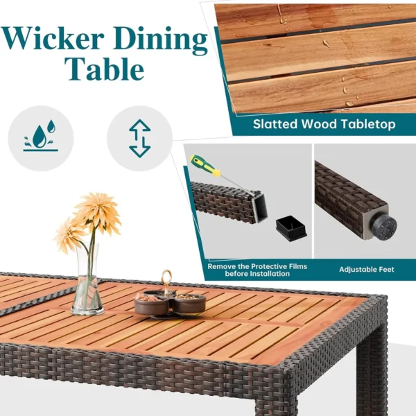 Wicker Patio Conversation Set restaurant tables and chairs table restaurant professionnel - Image 4