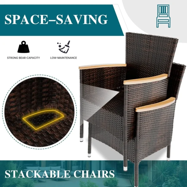 Wicker Patio Conversation Set restaurant tables and chairs table restaurant professionnel - Image 6
