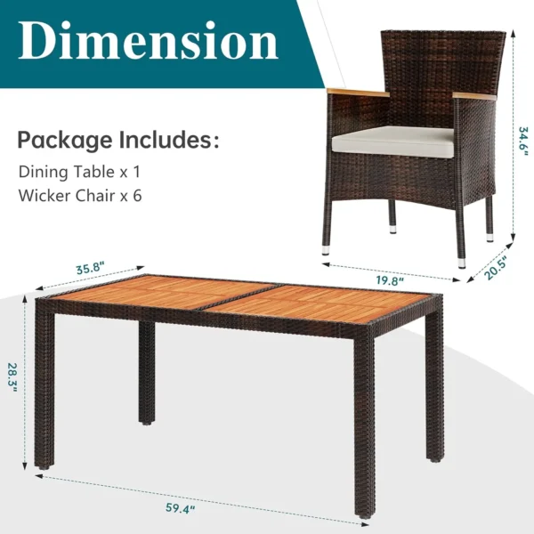 Wicker Patio Conversation Set restaurant tables and chairs table restaurant professionnel - Image 3